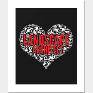 Landscape Architect Heart Shape Word Cloud Architecture print Posters and Art